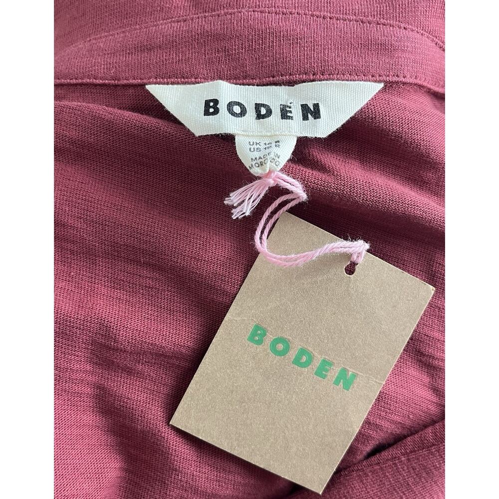 Boden Tilda Jersey T-Shirt Dress Rich Chestnut Coastal Minimalist Size 12R NWT - Picture 7 of 9
